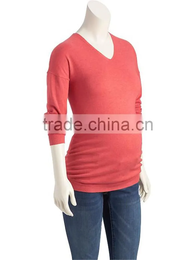 Organic cotton v neck maternity t shirts maternity clothing wholesale