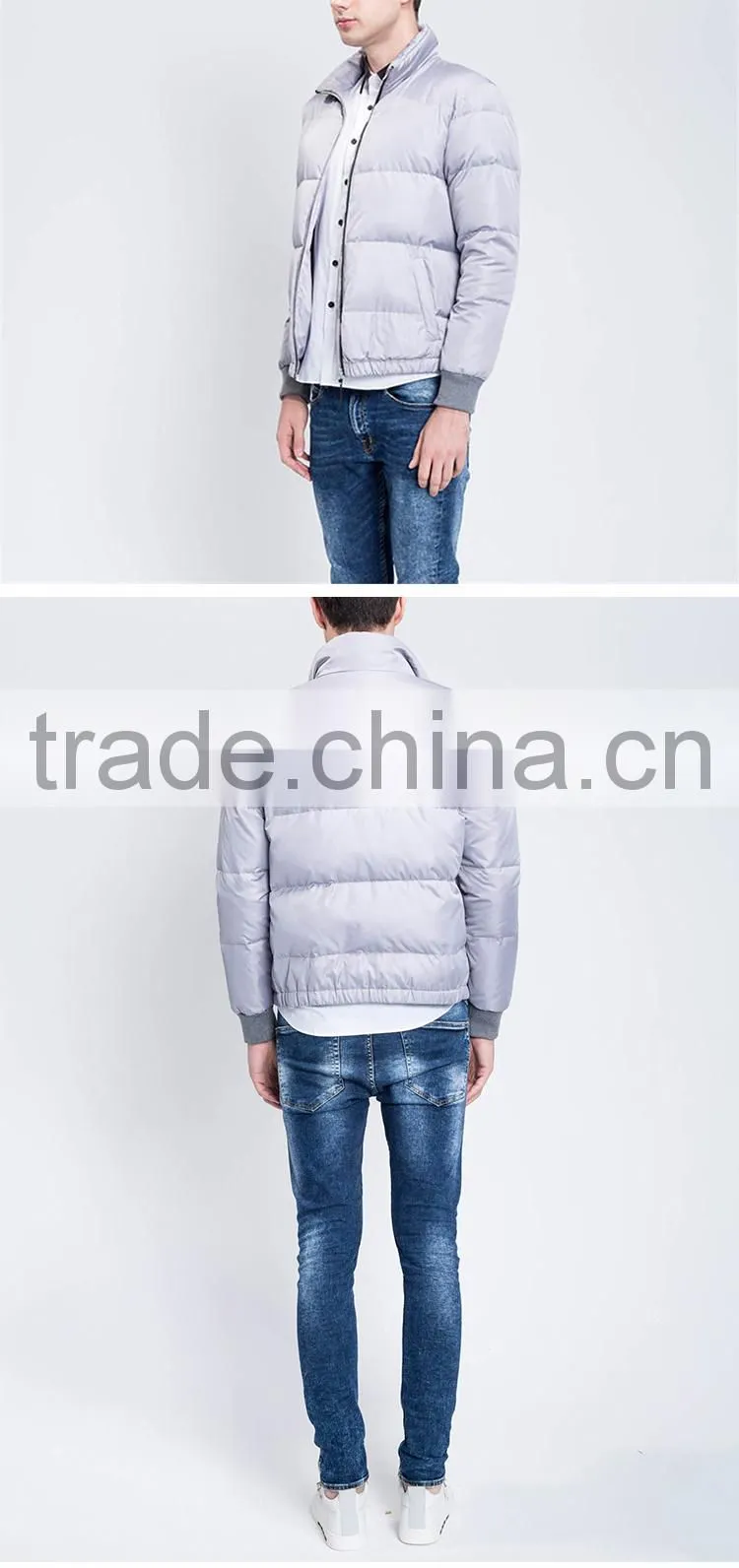 New fashion customize warm bomber overcoat men slim fit down jacket for winter