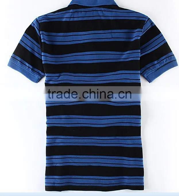 Men's wear striped cotton polo shirt