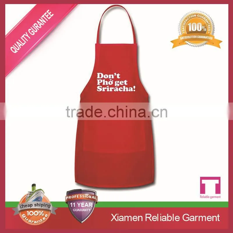 2016 New high quality cheap red printing kitchen apron