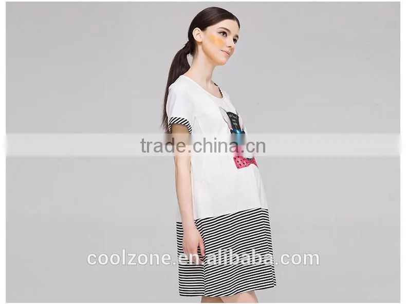 100% Cotton Maternity Dress Cute Outdoor Pregnancy Clothes Shortsleeve Dress Wholesale Maternity Clothing