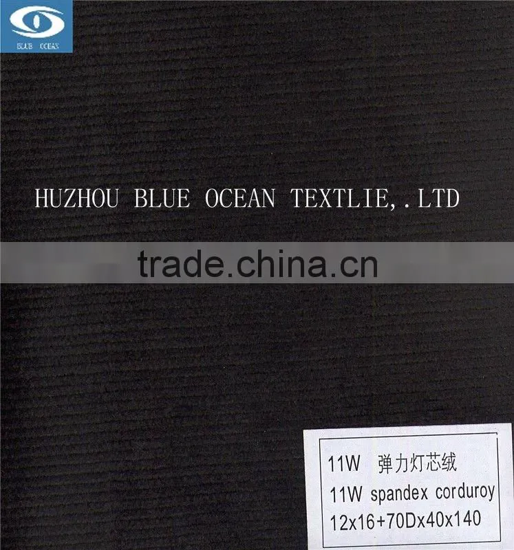 High quality cotton stretch 11 wale corduroy fabric