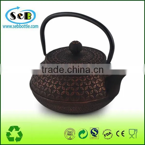 Embossed flower Cast Iron teapot for good tea/Koodee Metal