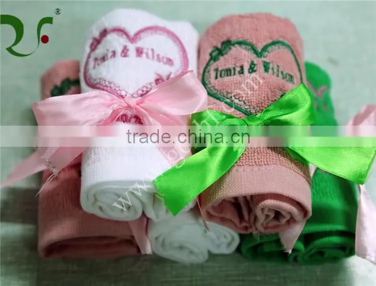 100% cotton wedding embroidery logo gift towel