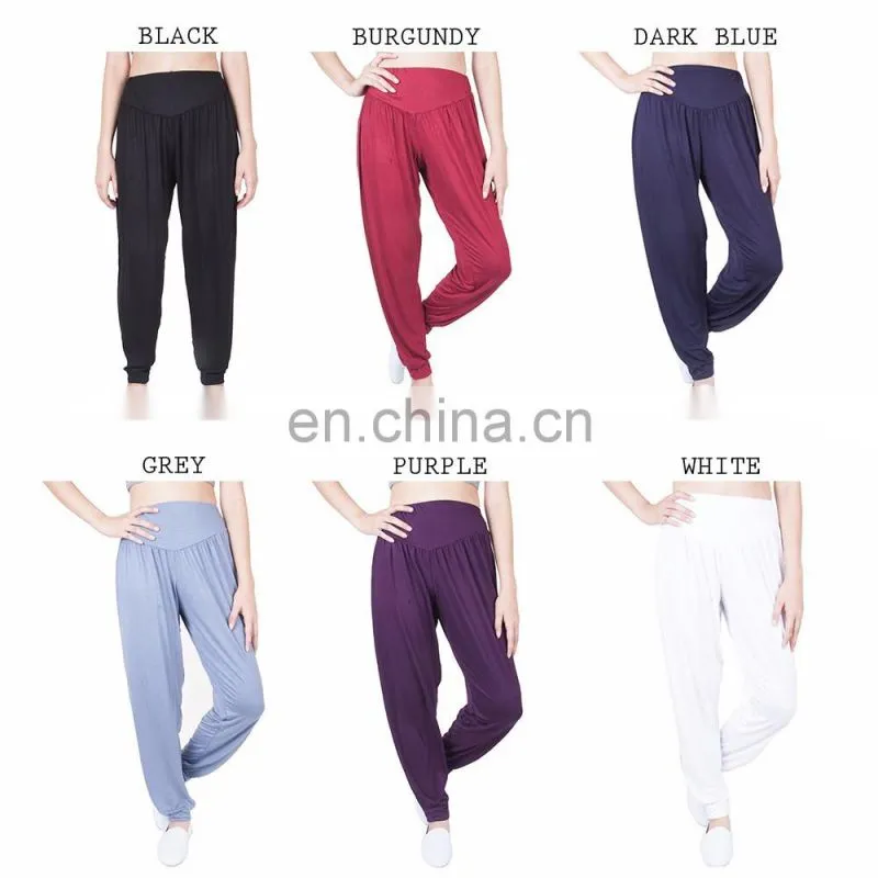 Women's Solid Long Yoga Pants Rayon Spandex Harem Sports trousers