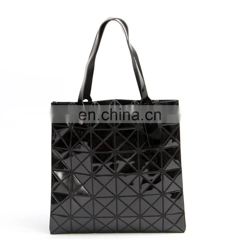 Laser Tote Bag Lady Geometry Plain Split Joint Shoulder Bags Women Sequins Handags