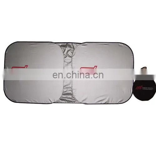Folding silver polyester car sunshade