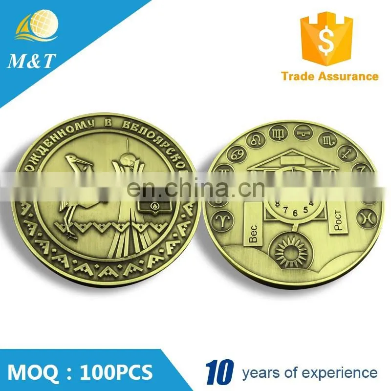 Factory direct sale souvenir 3d antique cooper coin