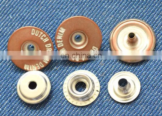 Embossed metal logo metal snap button