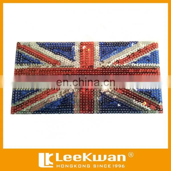 UK flag iron-on patch, sequin UK flag patch, custom sequin patch embroidery