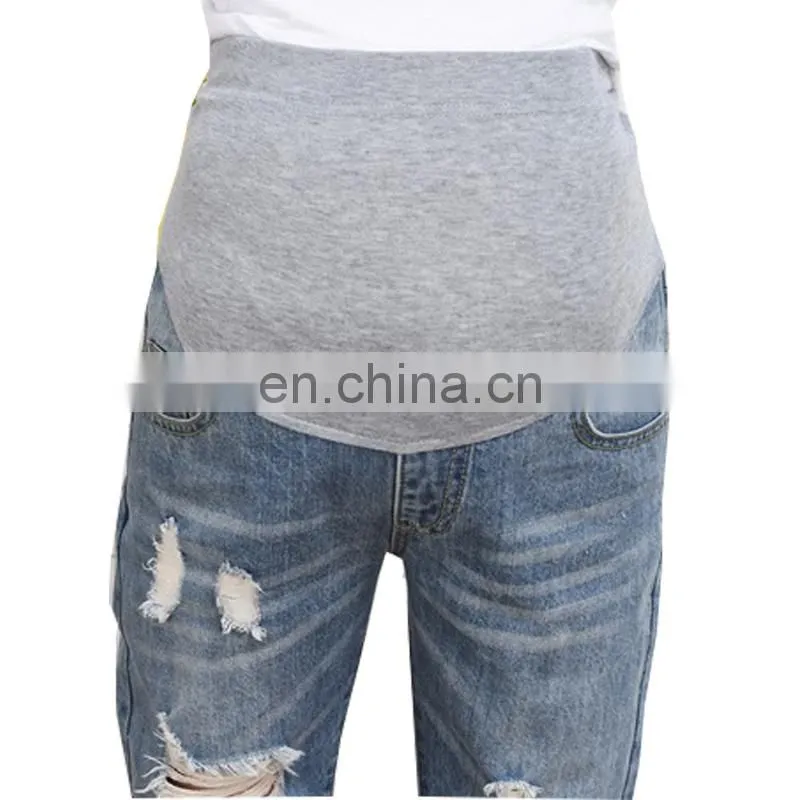 DiZNEW Custom Ladies Fashion Skinny Western Maternity Jeans Ripped