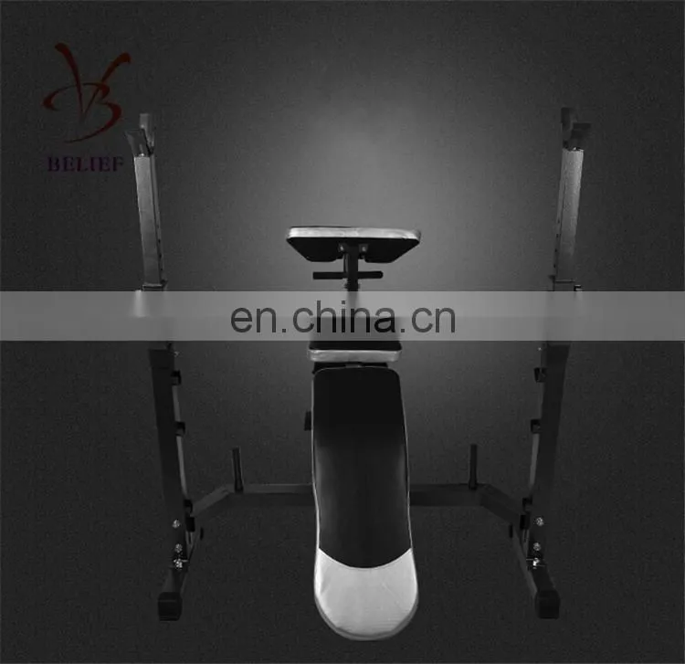 Adjustable Squat Rack With Weightlifting Bench Press