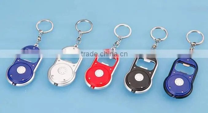 Custom key chain logo printing,popular mini plastic led key ring