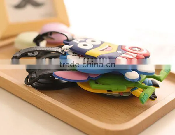 Cute color figure silicone luggage tag