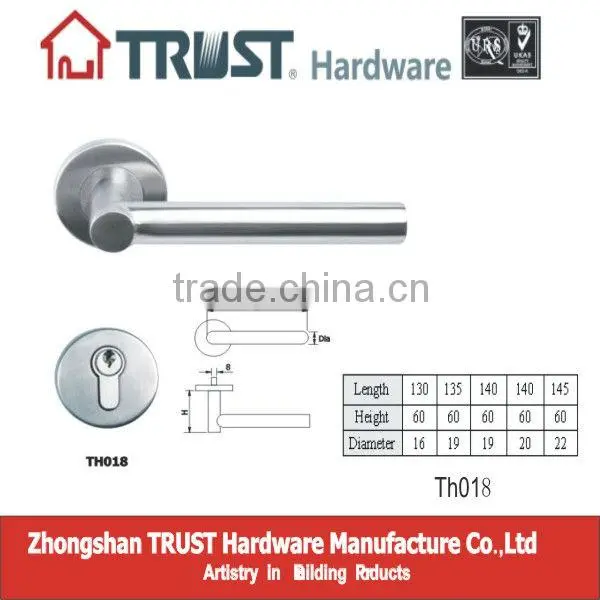 TH018:Trust Stainless Steel Hollow passage door Handle with Escutcheon