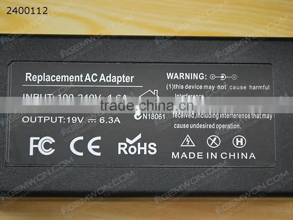 High Copy Laptop AC Power adapter for TOSHIBA 19V 6.3A 5.5*2.5mm 120W
