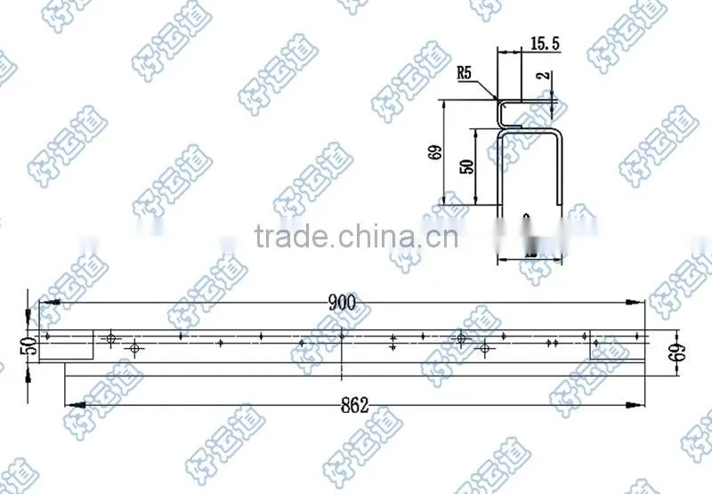 08104 Stainless Steel Edge Plate or steeplechase hemming