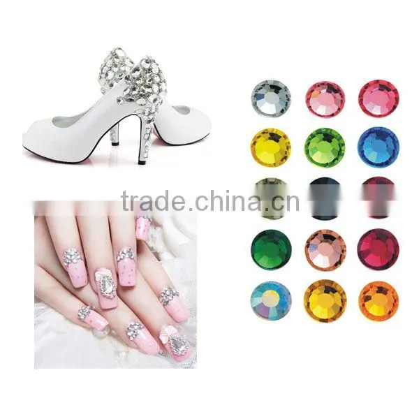 hot fix rhinestone garment accessories ss16 peacock blue flat back Korean diamond
