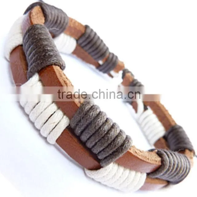 Classic Men genuine leather wristband bracelet
