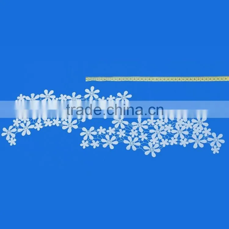 Natural color embroidered crochet neckline flower neck lace patch for lady dress decoration china supplier