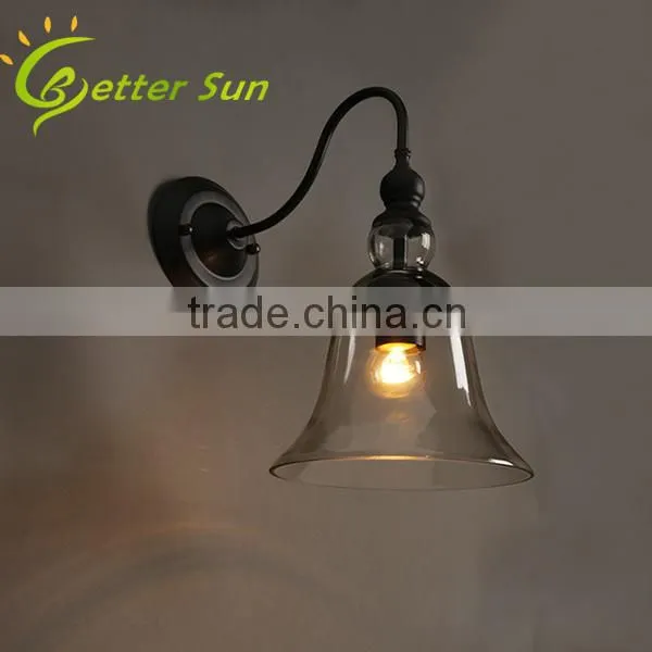 Matt Black Hat Shade Vintage Industrial Antique Wall Sconce
