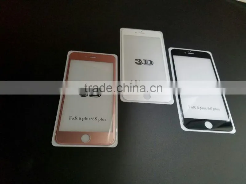 Perfet size!!100% full cover tempered glass screen protector with samll frame for iphone 6 /6 plus