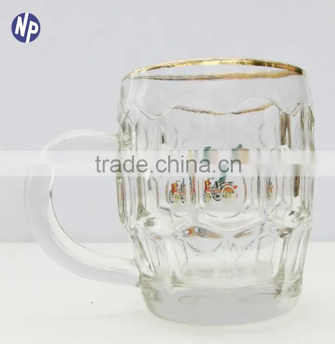 500ml beer glass mug with printed logo