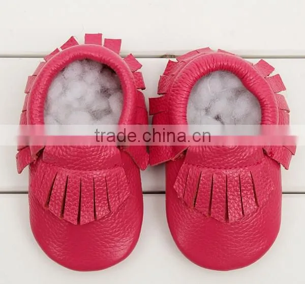 2016 Fashion Style Tassel Leather Shoes Full Cowhide Infant Baby Shoes Newborn Soft Bottom Prewalkers