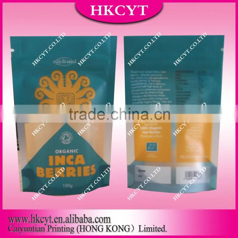 Reclosable Chia Seeds Stand Up Zipper Bag / Reclosable Stand Up Food Bag