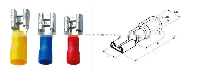 vinyl-insulated female wire terminal,spade terminal connectors