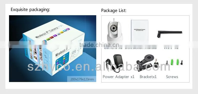 HD720P WiFi IP P2P Camera compatible for iphone android phone