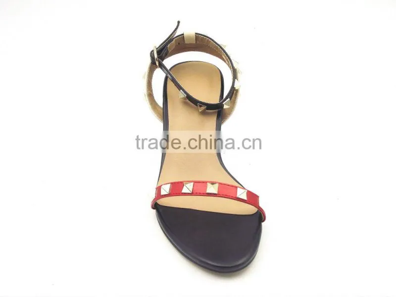 new fashion high heel office lady summer shoes with rivet
