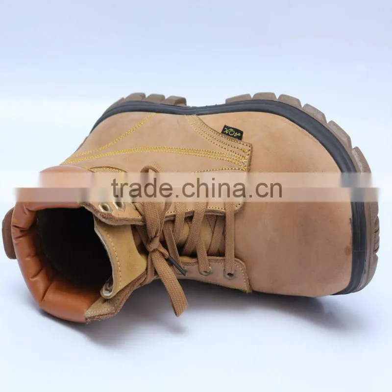ankle height steel toe leather safety shoes
