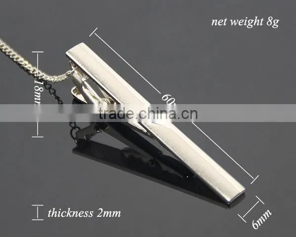 Wholesale Gentleman Silver Simple Necktie Tie Clip Bar Pin Practical Men Style Metal Blank Cheap Tie Clips