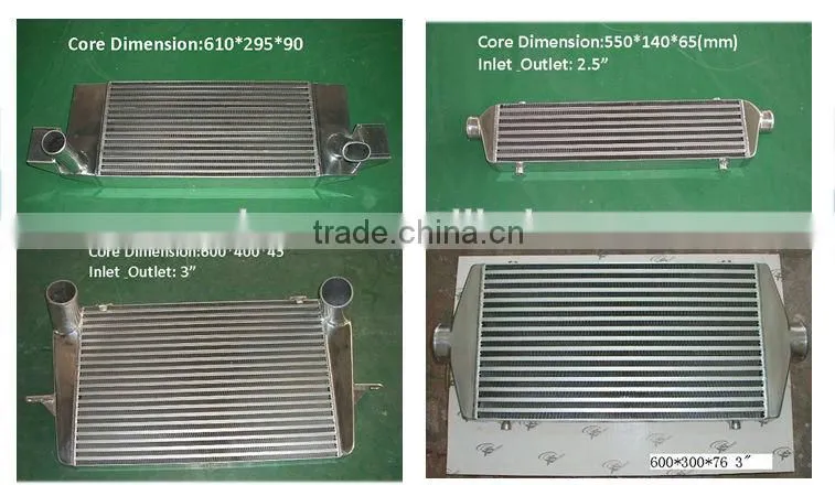 550*255*50 core hign performance aluminum front mount universal Intercooler