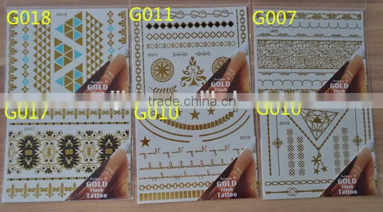 arabic tattoos jewelry sticker golden tattoo 11*15CM G-series wholesale