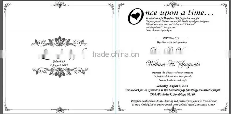 Factory directly roll wedding invitation card wholesale