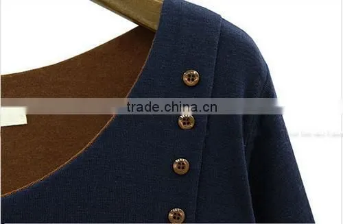 2014 the most popular European and American style fully elegant cotton/woolen fabric compater knitted ladies sweater