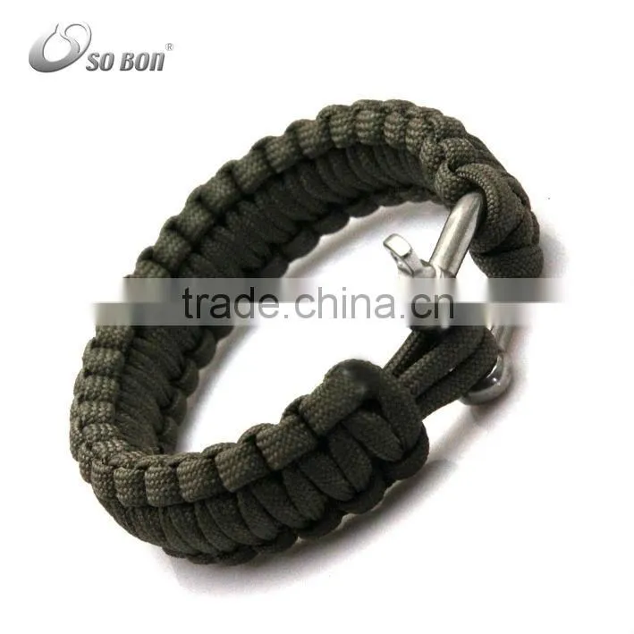 550 paracord survival bracelet with whistle buckle