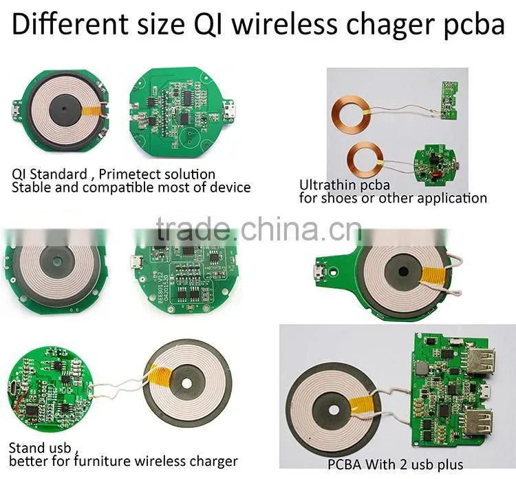 Shenzhen factory ce fcc rohs certificated wireless charger pcba accept custom
