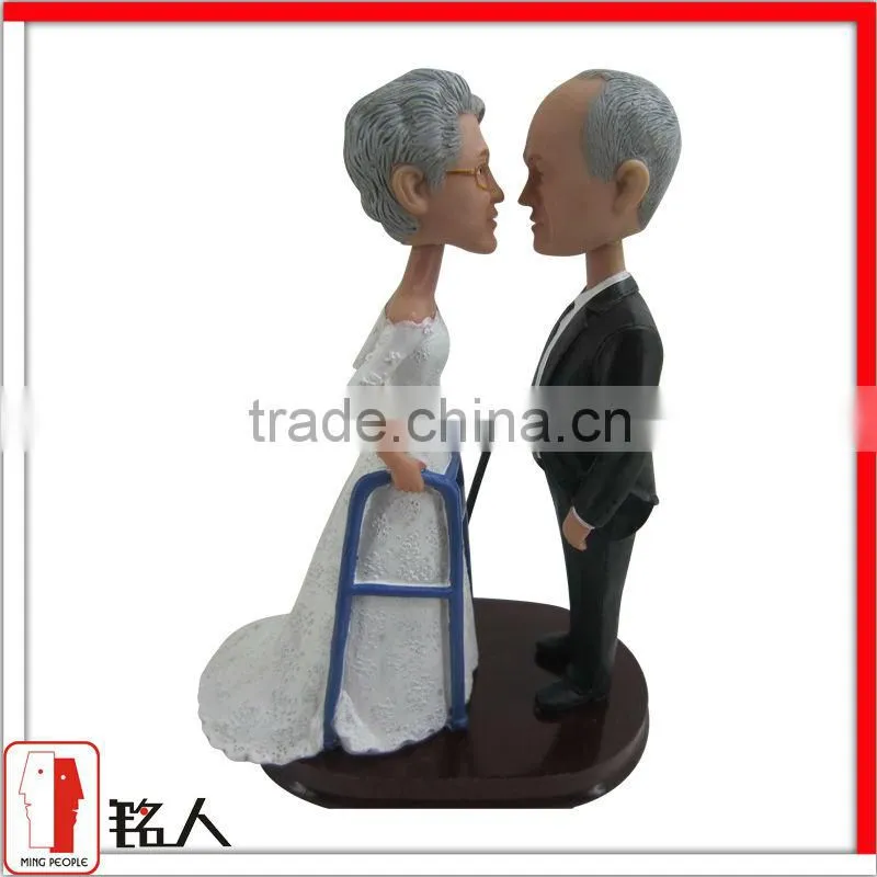 resin silver wedding cake topper