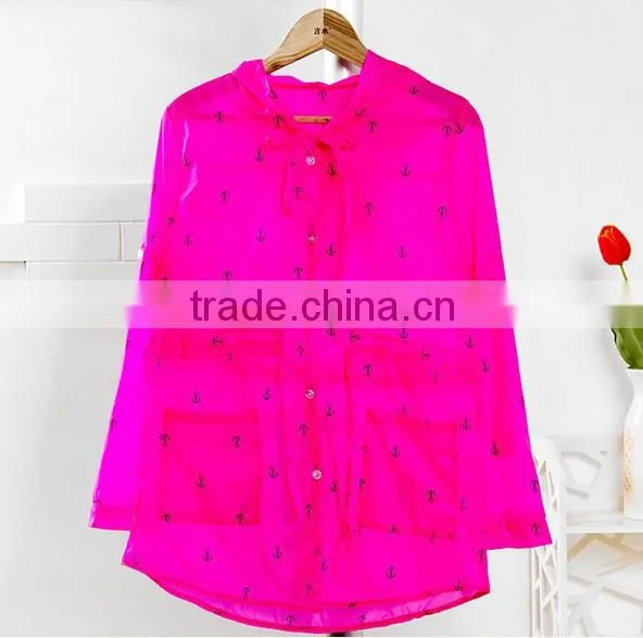 2015 Summer long sleeve hooded sun protection clothing fashion nylon clothing