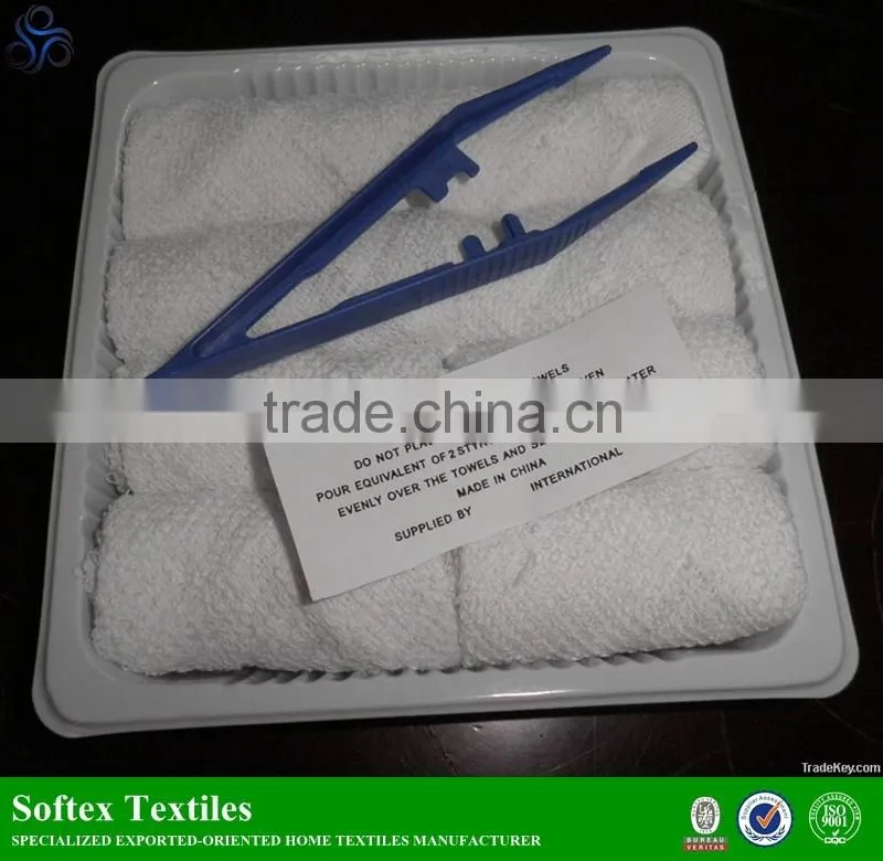 cotton disposable airplane washcloth hot towel