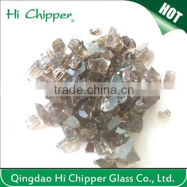 Green fire pit glass rock