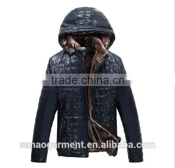 2015 newest Business casual men's thicken lapel sheepskin leather jacket