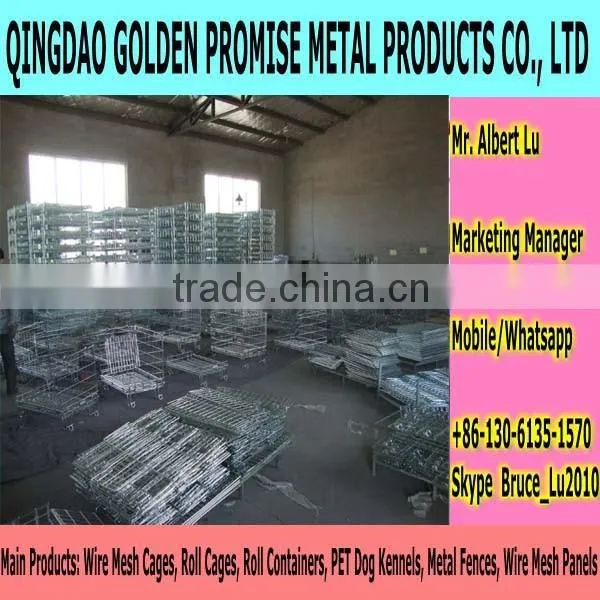 Storage Warehouse Logistic Galvanized Steel Roll Container Roll Cage Wire Panel