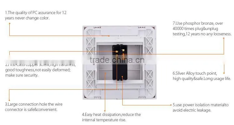 2016 Best Selling Products european style 1 gang 1 way 16A thin electric wall switch