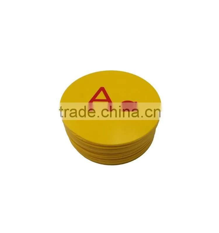 5" Yellow A-Z English round mark