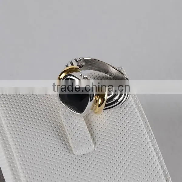 NEW 2016 Popular Fashion Jewelry Loyal Exquisite Square Shapped Ring Big Black stone CZ Diamond Ring Wholesale