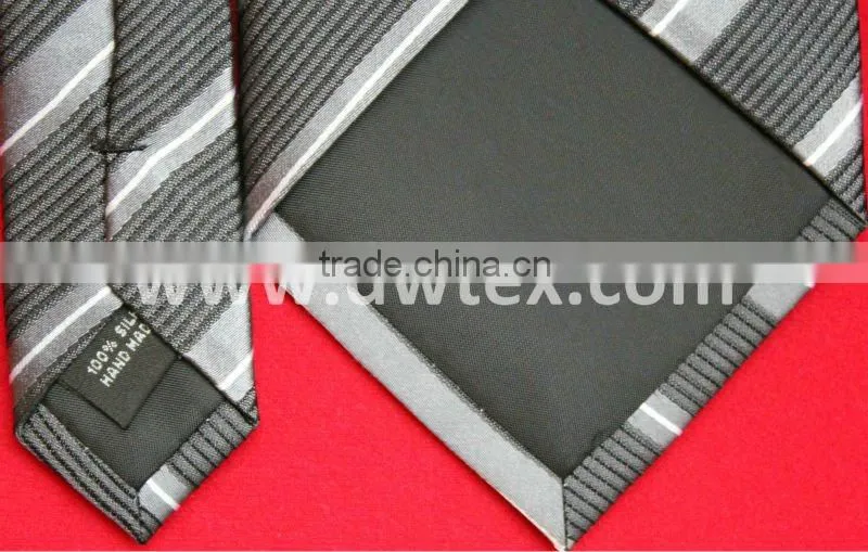 White and grey stripes silk knitted ties
